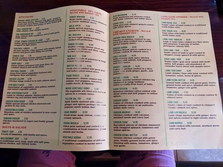 Spice Indian Grill - Orlando, FL menu_pic
