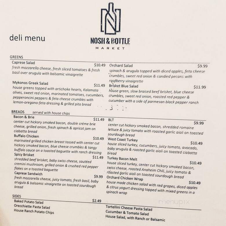 Nosh & Bottle - Irving, TX menu_pic