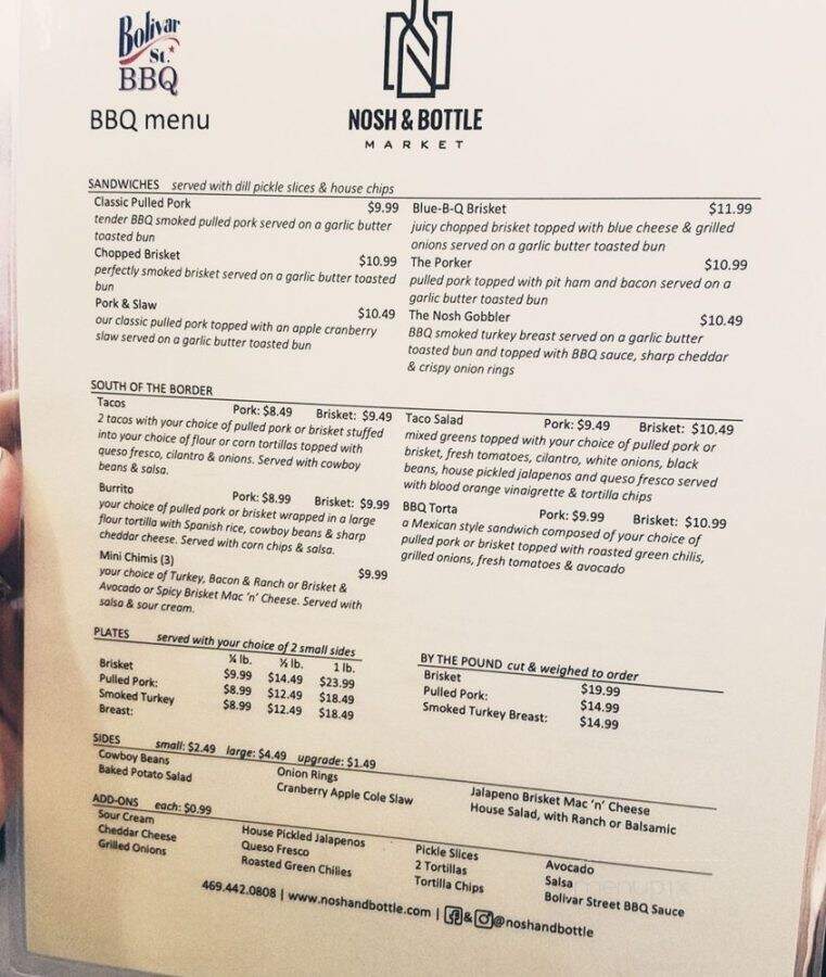 Nosh & Bottle - Irving, TX menu_pic