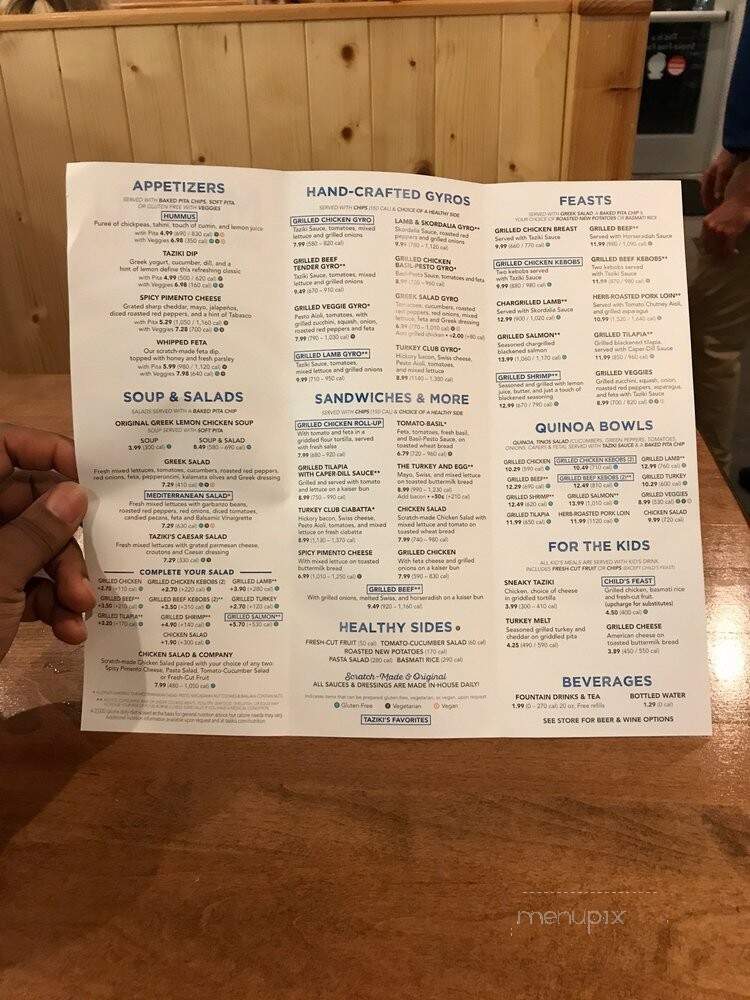 Taziki's Cafe - Hattiesburg, MS menu_pic