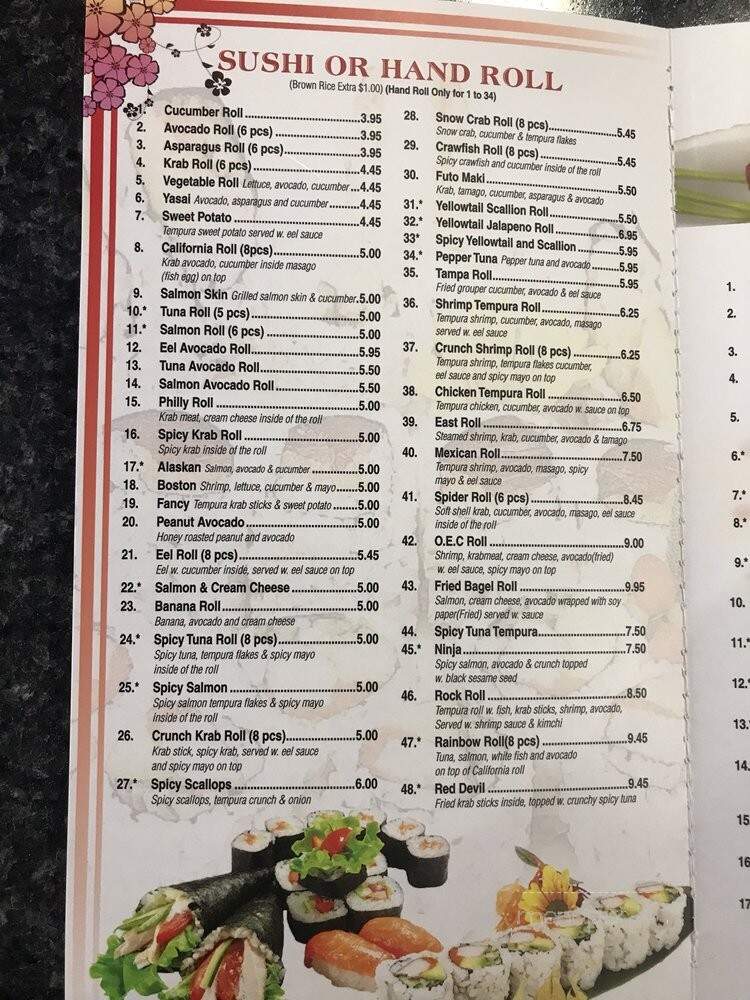 O.E.C. Japanese Sushi & Hibachi - Largo, FL menu_pic