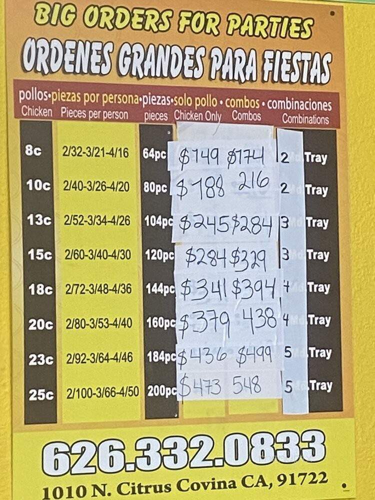 Los Pollos del Pueblo - Covina, CA menu_pic