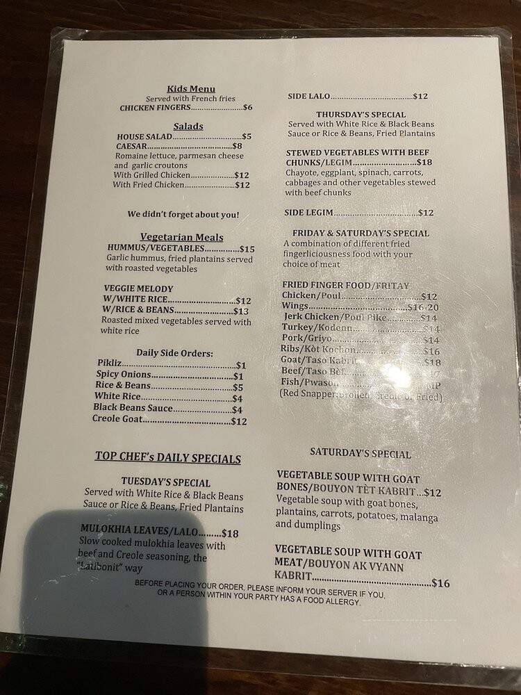 The Island Caribbean Cuisine & Drinks - Malden, MA menu_pic