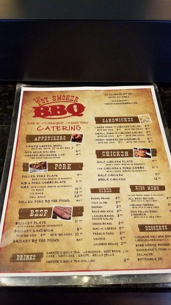 Pot Smoker BBQ - Aiken, SC menu_pic