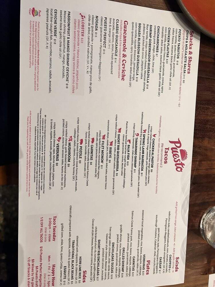 Puesto Santa Clara - Santa Clara, CA menu_pic