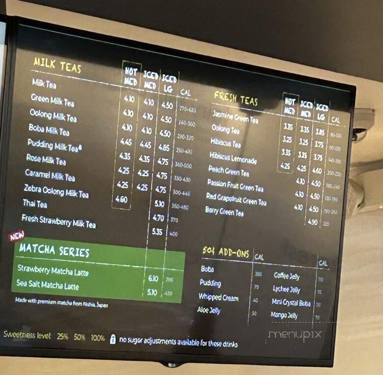 85 Degree C Bakery Cafe - San Francisco, CA menu_pic