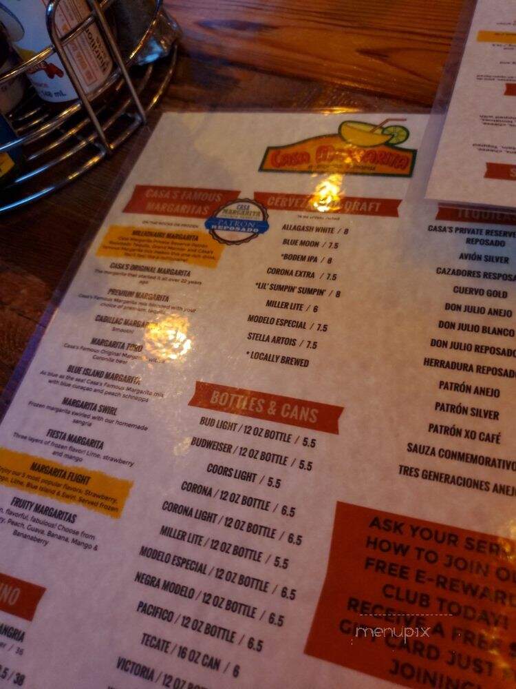 Casa Margarita - Chicago, IL menu_pic