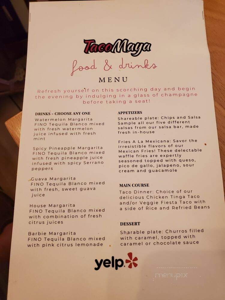 Taco Maya - Bloomingdale, IL menu_pic