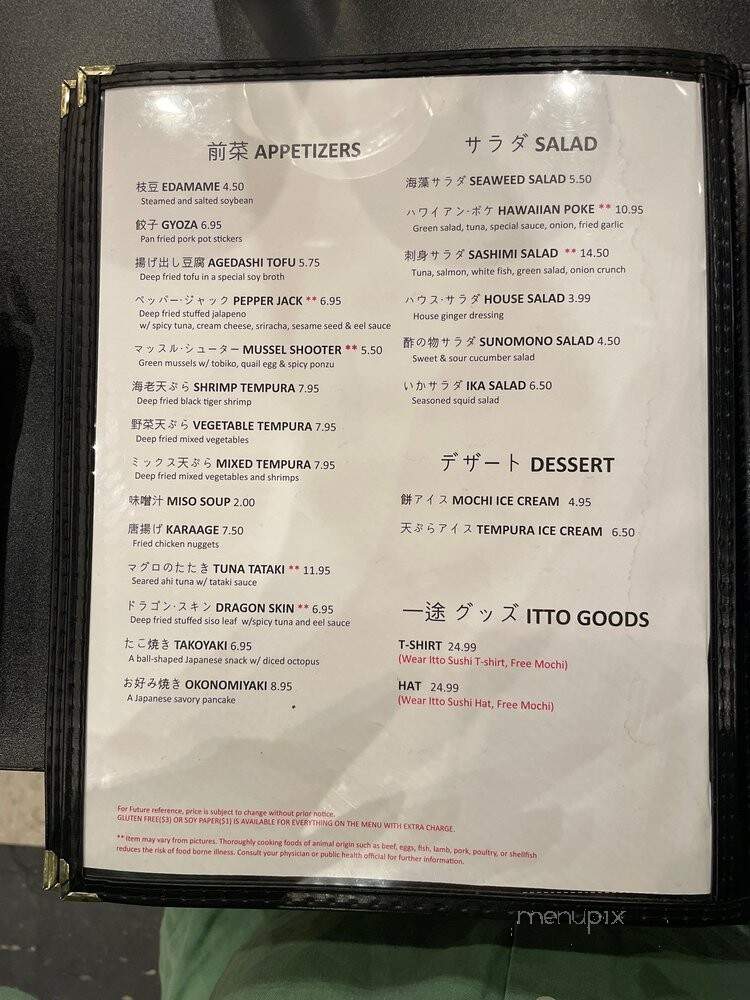 Itto Sushi - Salt Lake City, UT menu_pic