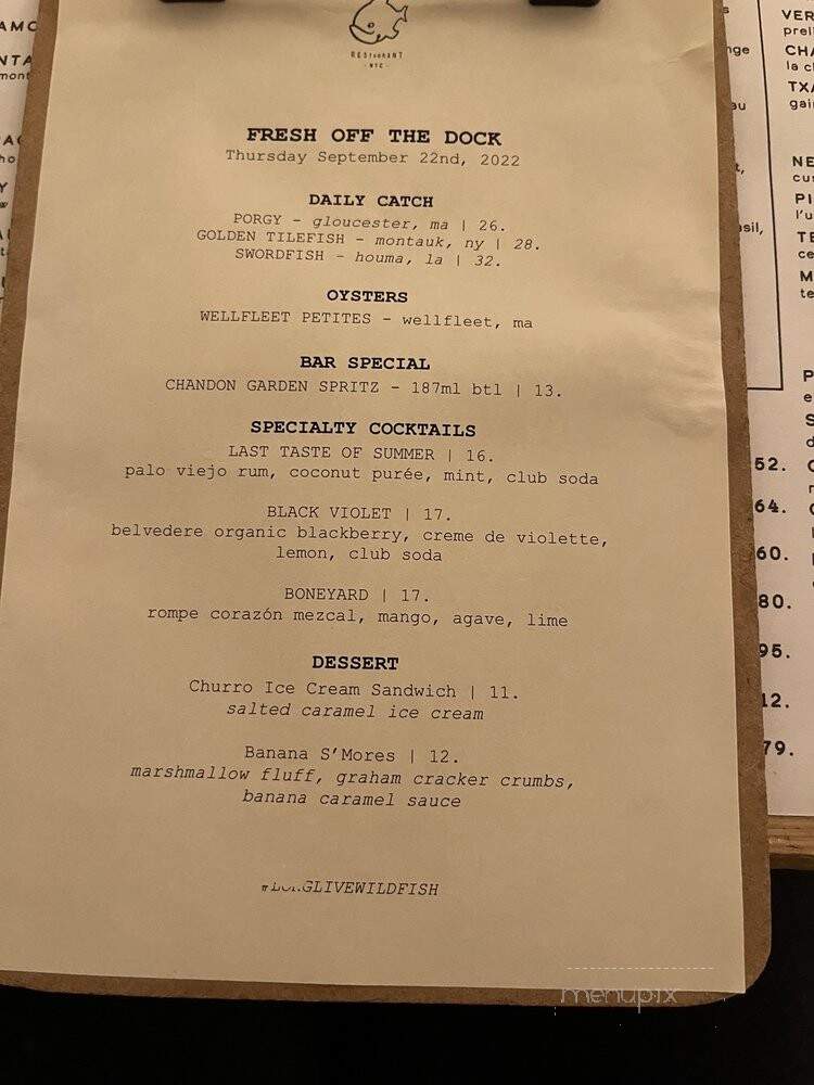 Seamore's - New York, NY menu_pic