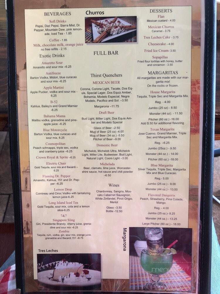 Los Agaves - Thomasville, NC menu_pic