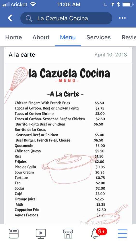 La Cazuela Cocina - Galveston, TX menu_pic
