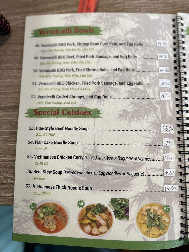 Pho Van - Hacienda Heights, CA menu_pic