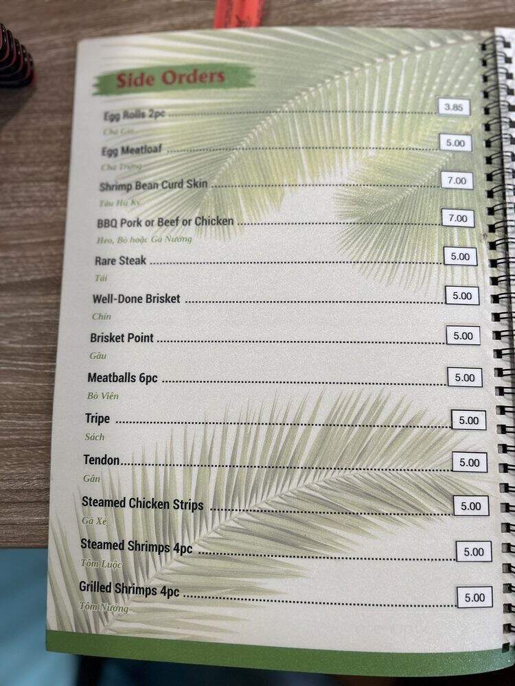 Pho Van - Hacienda Heights, CA menu_pic