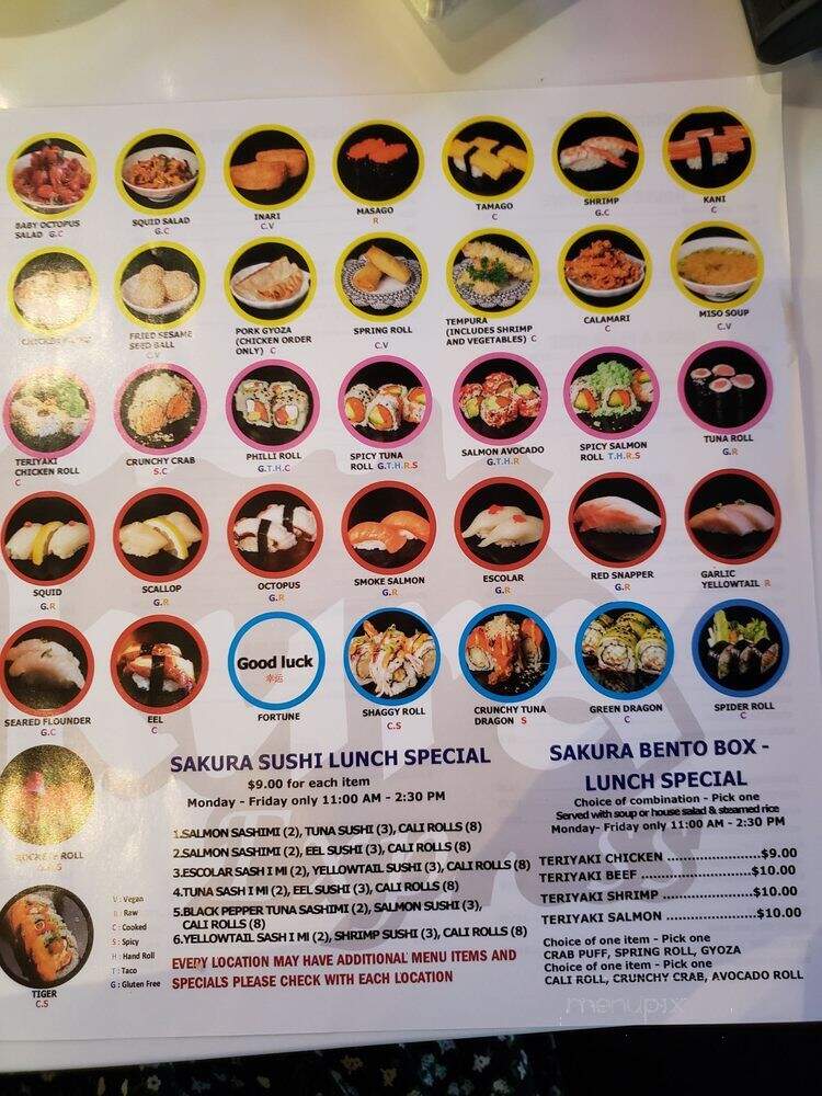 Sushi Sakura - Katy, TX menu_pic