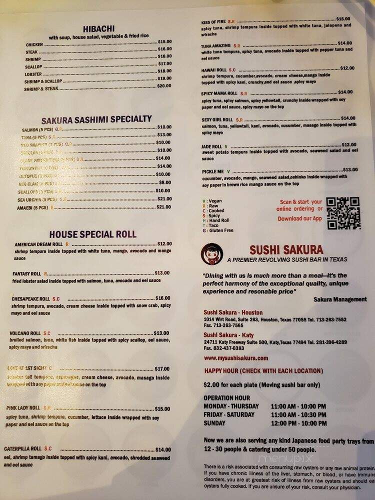 Sushi Sakura - Katy, TX menu_pic