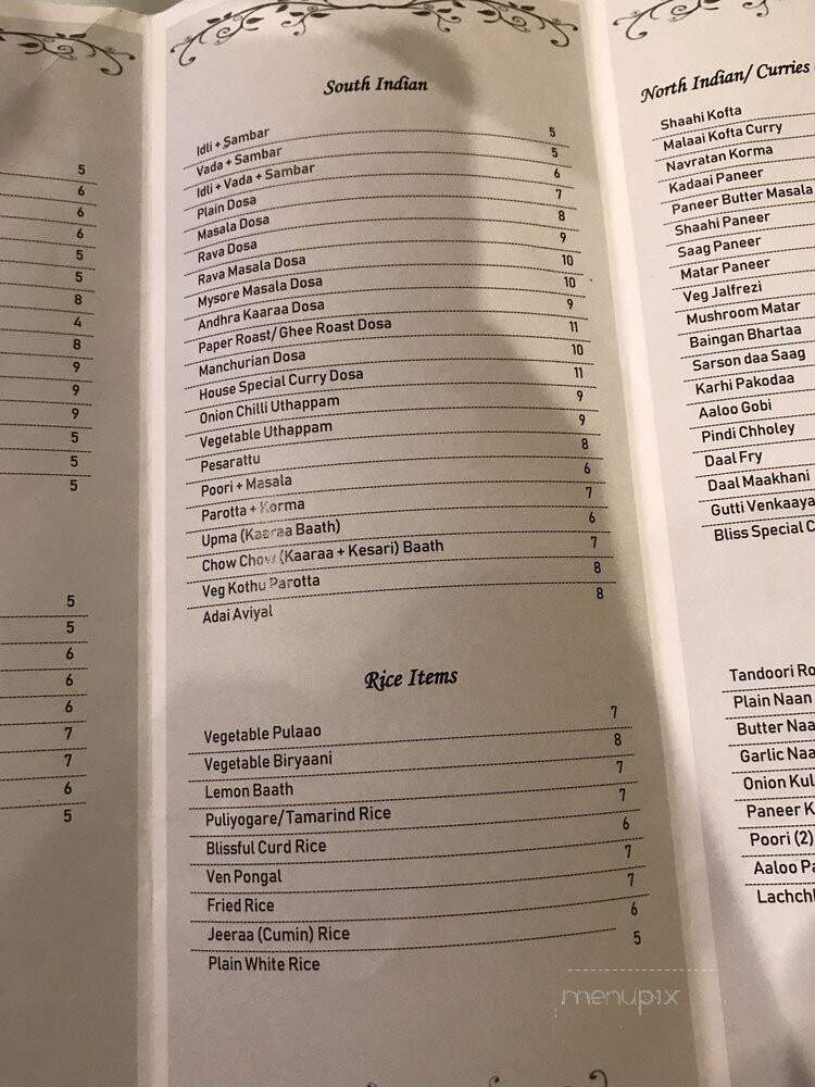 Curry Bliss - Richardson, TX menu_pic