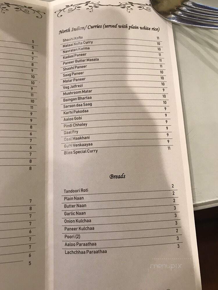 Curry Bliss - Richardson, TX menu_pic