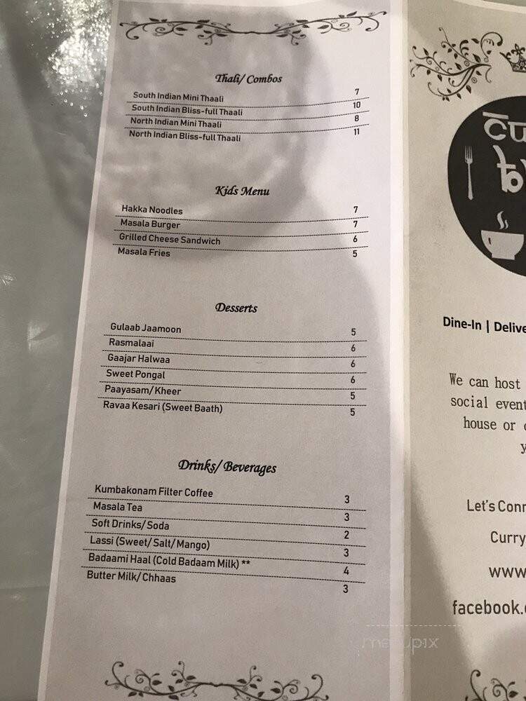 Curry Bliss - Richardson, TX menu_pic