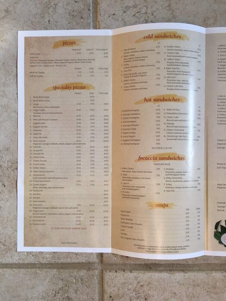 Puzo's Family Restaurant & Pizzeria - North Haledon, NJ menu_pic