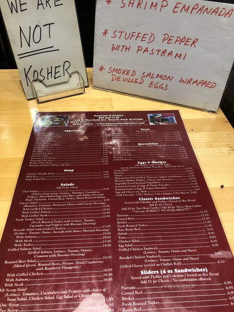 Pastrami & Pickles - Roselle Park, NJ menu_pic