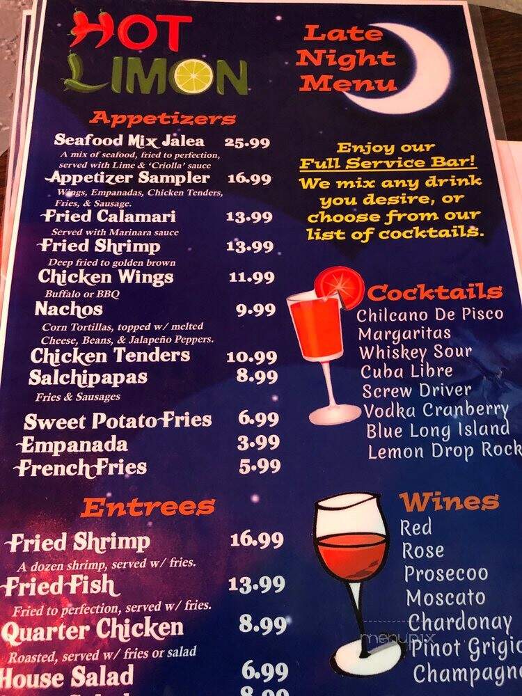 Hot Limon - North Lauderdale, FL menu_pic