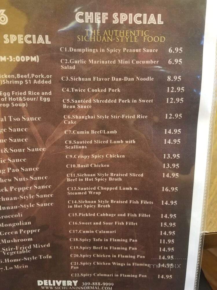 Sichuan Chinese - Normal, IL menu_pic