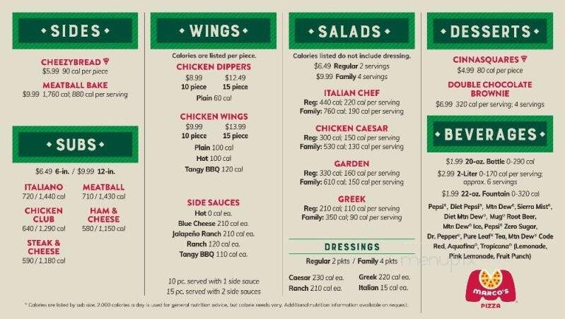 Marco's Pizza - Fairfax Station, VA menu_pic