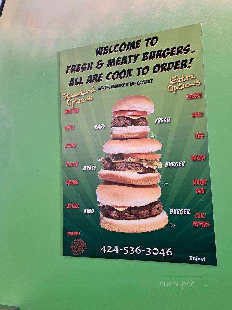 Fresh & Meaty Burgers - Carson, CA menu_pic