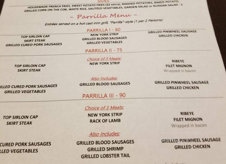 La Rural Argentine Steak House - Parkland, FL menu_pic