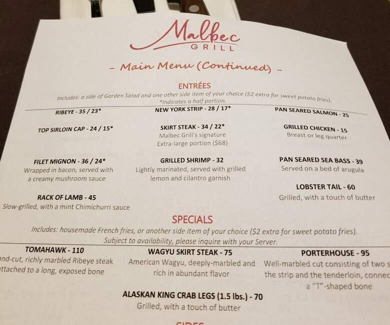 La Rural Argentine Steak House - Parkland, FL menu_pic