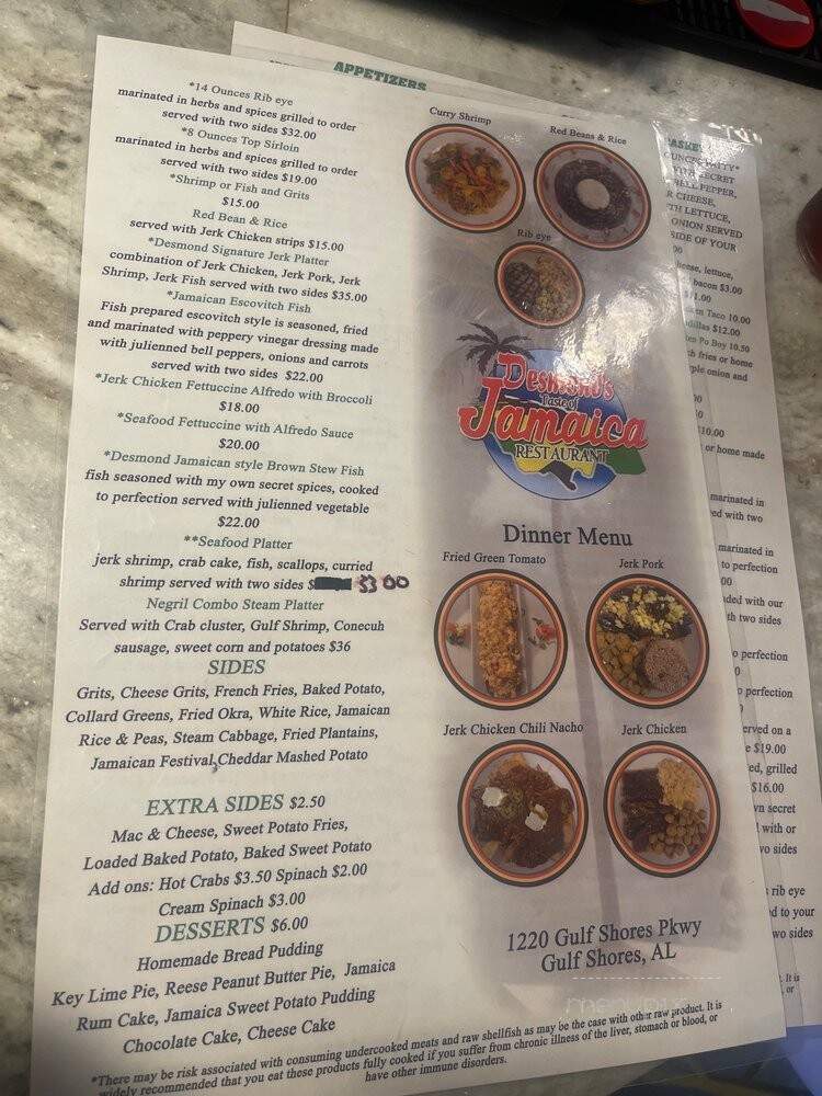Desmond's Taste of Jamaica - Foley, AL menu_pic