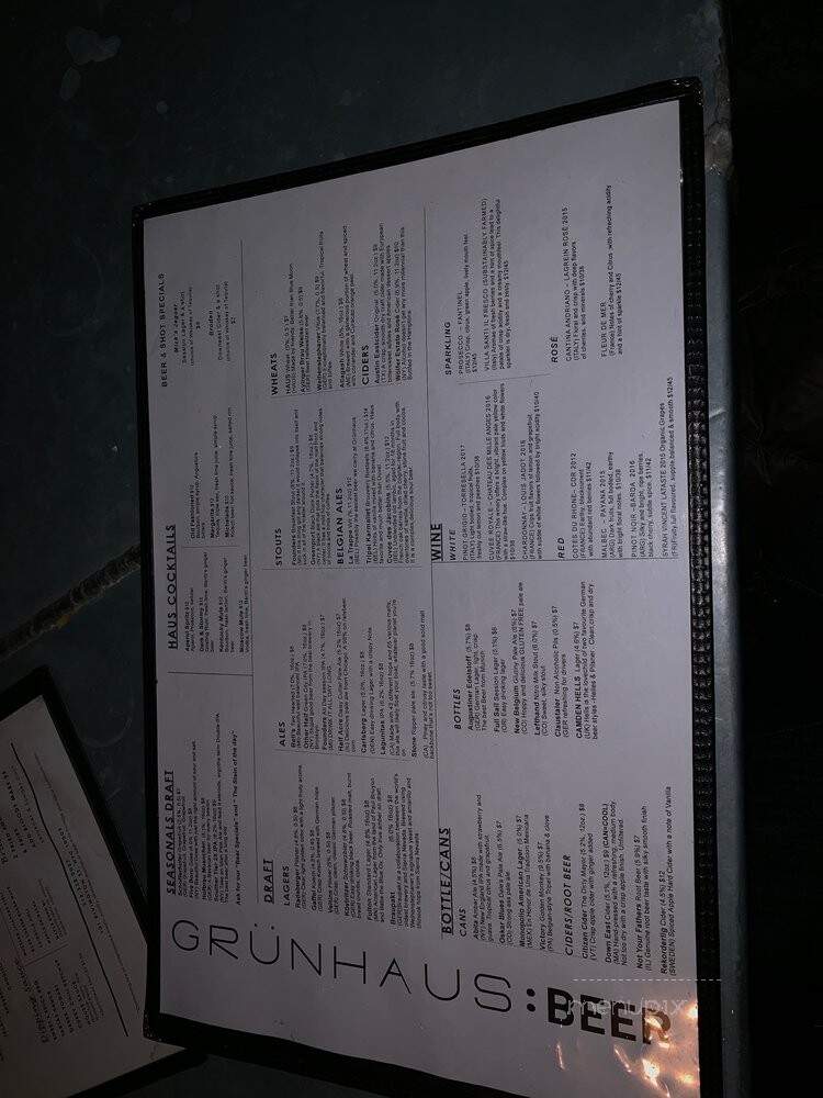 GRUNHAUS - New York, NY menu_pic