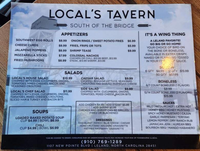 Locals Tavern - Leland, NC menu_pic