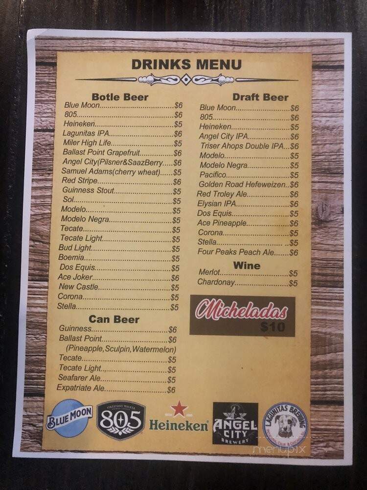 Lucky Ducks Bar & Grill - Los Angeles, CA menu_pic