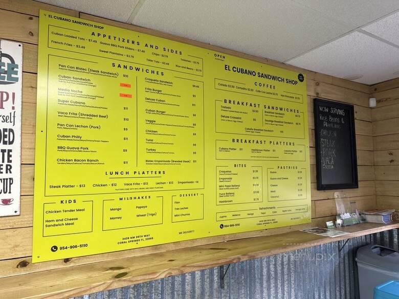 El Cubano Sandwich Shop - Coral Springs, FL menu_pic