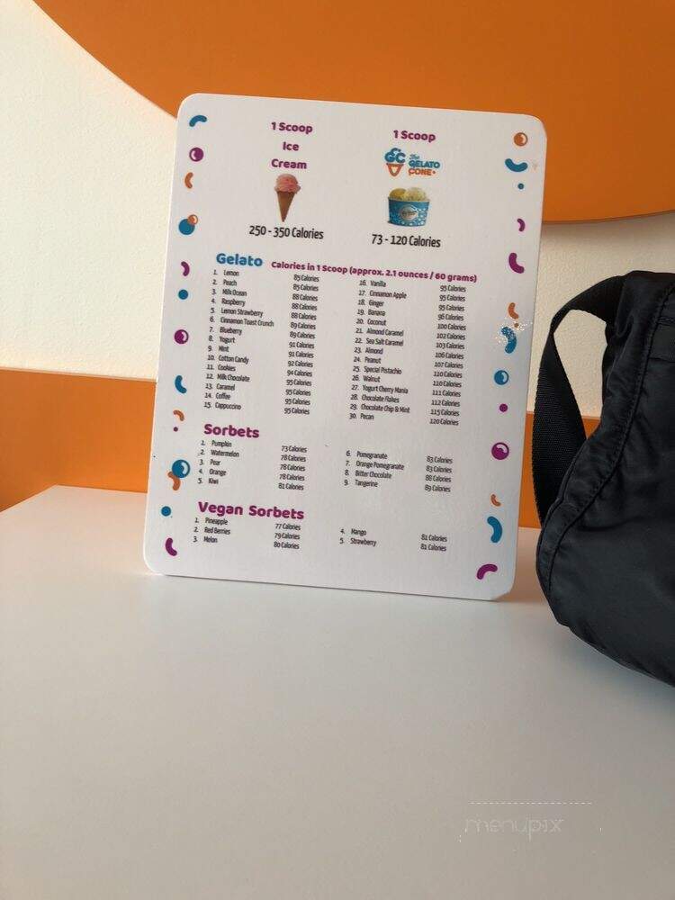 The Gelato Cone - Dallas, TX menu_pic