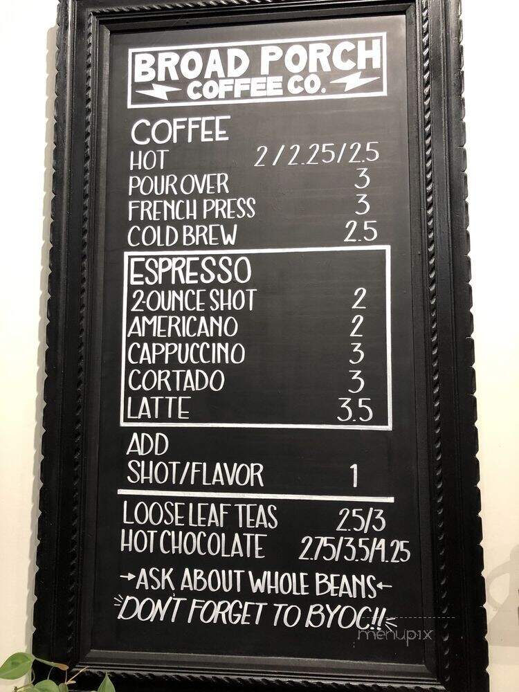 Broad Porch Coffee - Harrisonburg, VA menu_pic