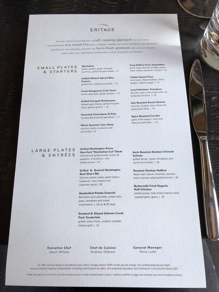 Eritage Resort & Restaurant - Walla Walla, WA menu_pic