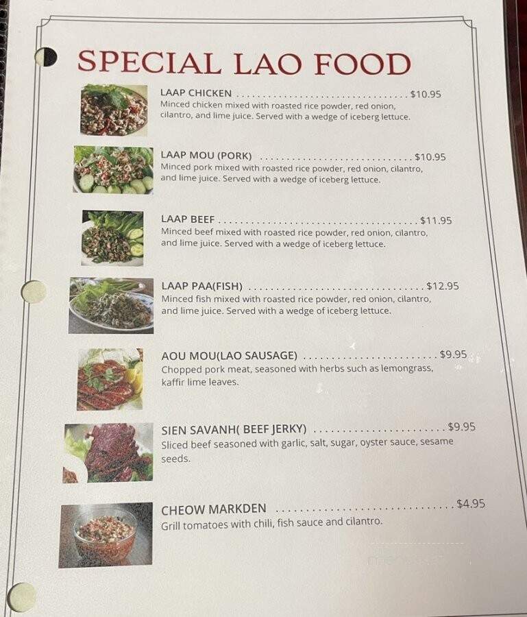 Thai & Lao Bistro - Jacksonville, FL menu_pic