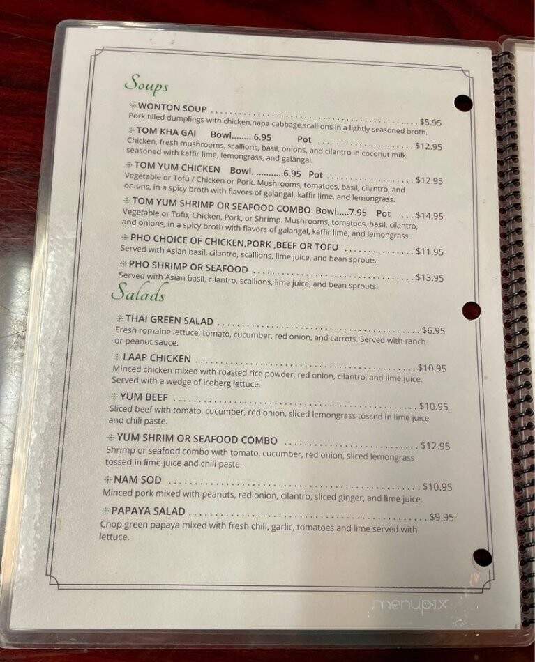 Thai & Lao Bistro - Jacksonville, FL menu_pic