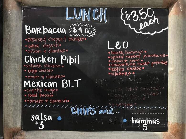 Taco Oso - Cincinnati, OH menu_pic