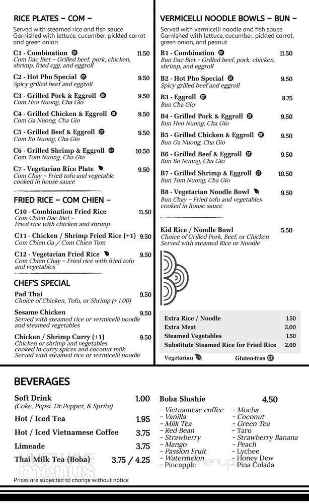 Hot Pho - Westminster, CO menu_pic