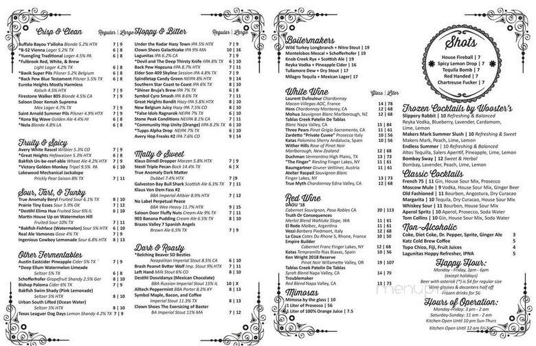 Holman Draft Hall - Houston, TX menu_pic