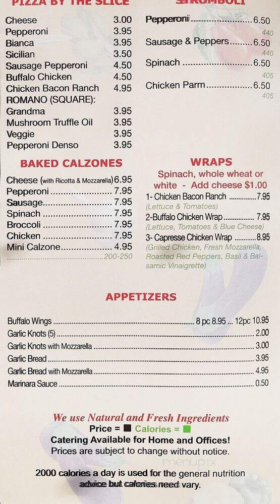 Famous Famiglia Pizzeria - New York, NY menu_pic