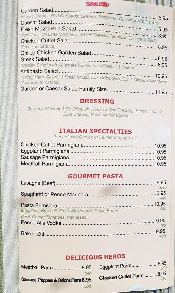 Famous Famiglia Pizzeria - New York, NY menu_pic