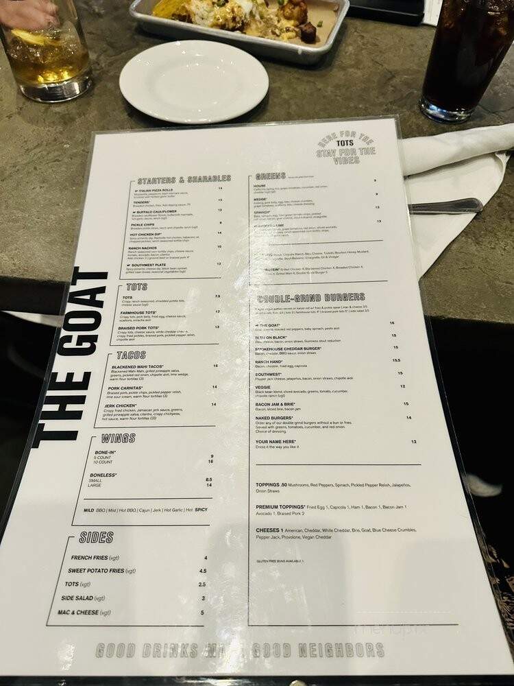 The Goat - Nashville, TN menu_pic