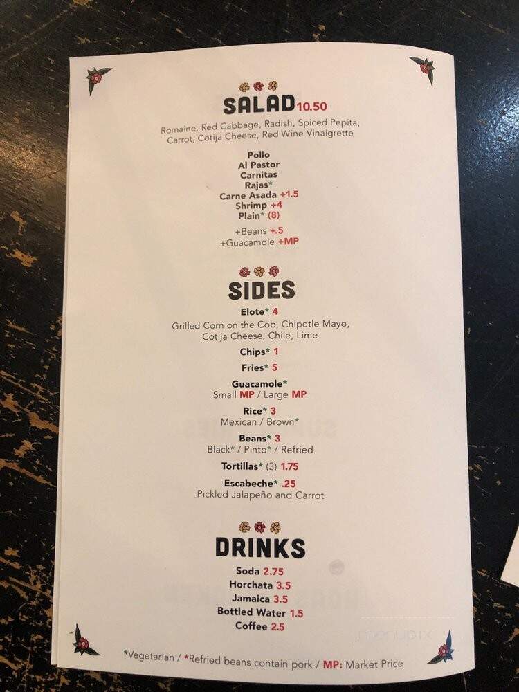 Taqueria Diana - Brooklyn, NY menu_pic