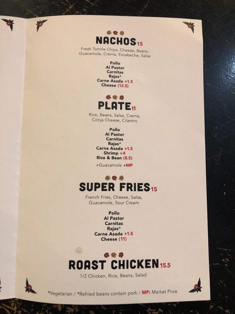 Taqueria Diana - Brooklyn, NY menu_pic