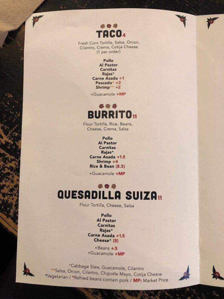 Taqueria Diana - Brooklyn, NY menu_pic